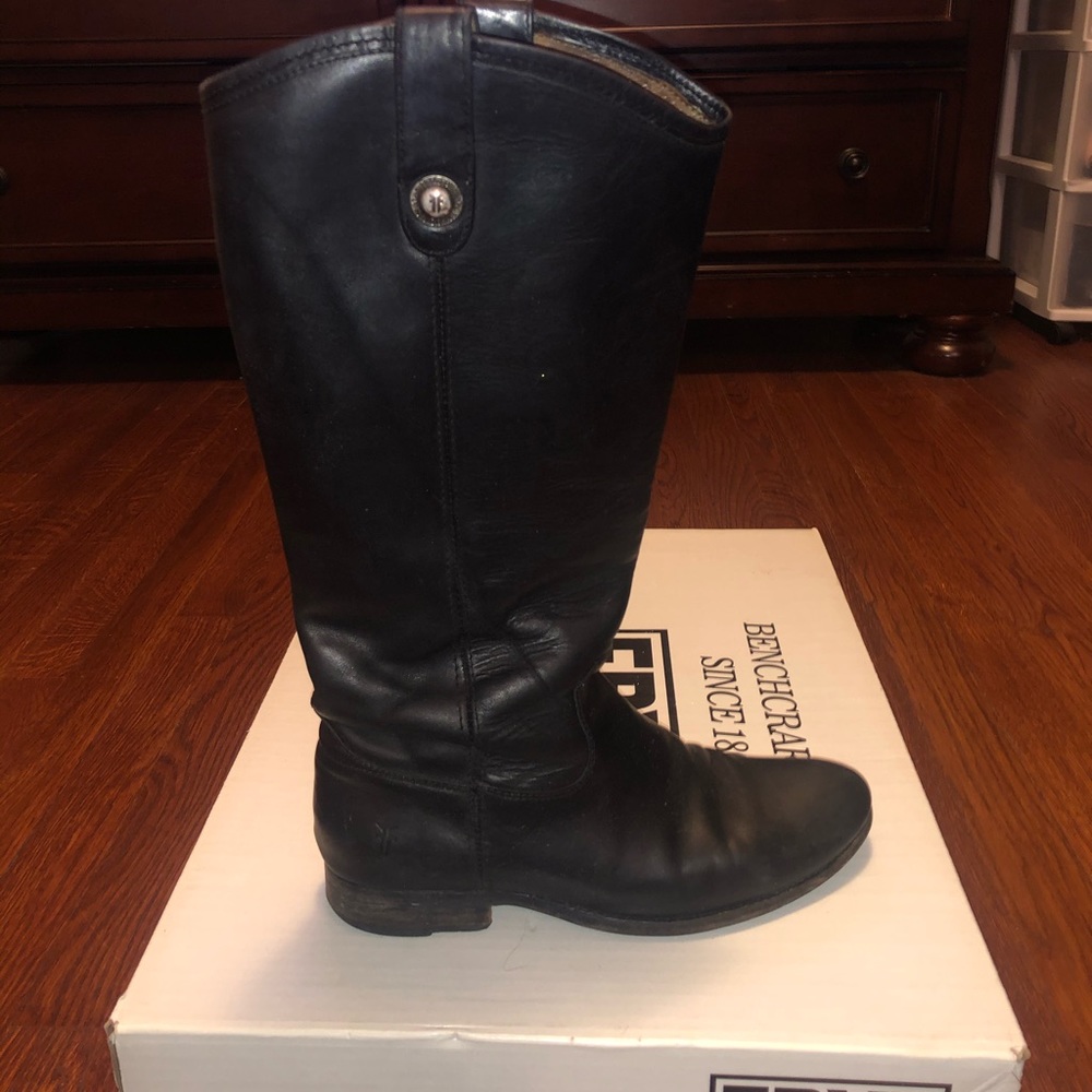 Frye Melissa Button Black Tall Boots